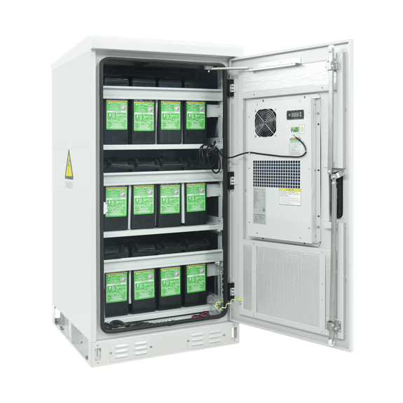 Outdoor battery cabinet.